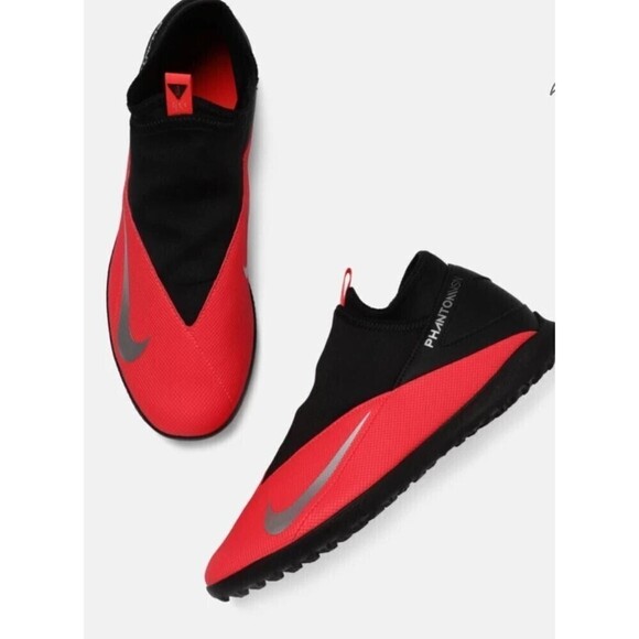 NIKE Youth Phantom Vision 2 Club Df Tf Football Slip-on Shoes Red Size 7 NWOT - Picture 3 of 16